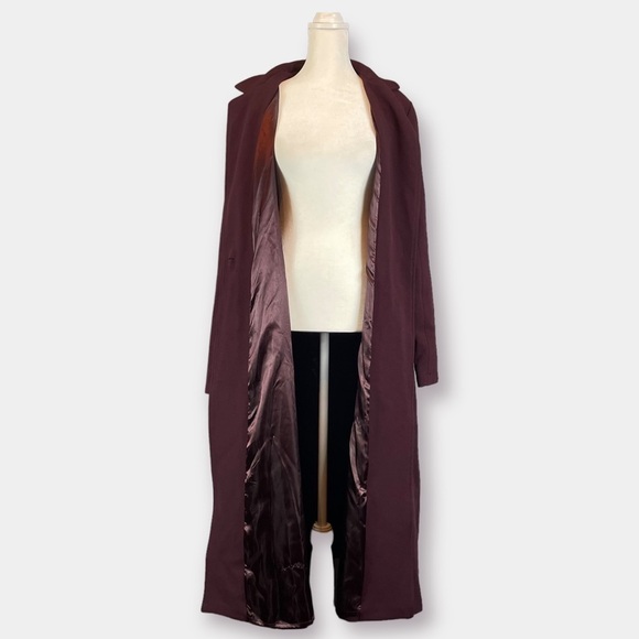 Guess Like- New Trench Jacket Coat Long Sleeve Wine Burgundy Size Large - Picture 3 of 7